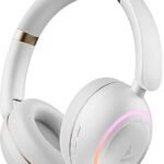 boAt Rockerz 480 w/ Beast Mode, RGB LEDs(6 Light Modes), 60HRS Playback & ENx Tech Bluetooth (White Sabre, On the Ear)