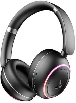 boAt Rockerz 480 w/ Beast Mode, RGB LEDs(6 Light Modes), 60HRS Playback & ENx Tech Bluetooth (Black Sabre, On the Ear)