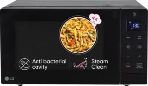 LG 30 L Auto Cook Menu, Child Lock, Energy Saving, Anti bacterial cavity, Steam Clean, Solo Microwave Oven (MS3032BK, Black)
