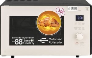 LG 28 L Scan to Cook Wi-Fi Model- ThinQ Enabled 301 Auto Cook Menu Diet Fry Charcoal Lighting Heater 30 Healthy Heart' Recipes~ Multicook Tawa Convection Microwave Oven (MJEN286UBW, Black, White)