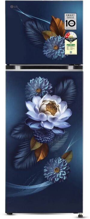 LG 272 L Frost Free Double Door 2 Star Convertible Refrigerator with Smart Inverter Compressor and Multi Air Flow (Blue Waterlily, GL-S312SBWY)