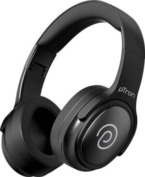 PTron Studio Pro w/ 65hrs Playtime, AI-ENC Calls, Pristine Sound, Dual-device Pairing Bluetooth & Wired (Jet Black, On the Ear)