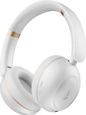 boAt Rockerz Prime 415, 360 Spatial Audio,120H Battery,AI-ENx,BEAST Mode,App Support Bluetooth (White Sabre, Gold, On the Ear)