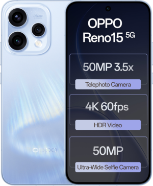 OPPO Reno15 5G (Aurora Blue, 256 GB) (8 GB RAM)