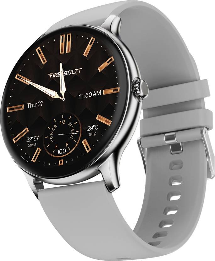 Fire-Boltt Ninja Talk 35.3mm (1.39) Round Bluetooth Calling Metal Body,120 Sports Modes Smartwatch (Grey Strap, 1.39
