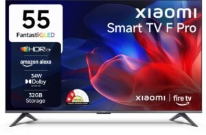 XIAOMI F Pro 138 cm (55 inch) QLED Ultra HD (4K) Smart Fire TV 2025 Edition with 34W Box Speakers | Dolby Surround Sound| 32GB Storage | Filmmaker Mode| Alexa | Mi TV (L55MB-FPIN)