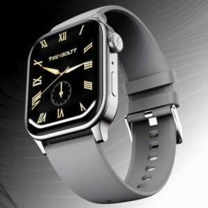 Fire-Boltt Rise Bluetooth Calling 47mm (1.85), Metal Bod & Rotating Crown, 123 Sports Smartwatch (Grey Strap, Free Size)