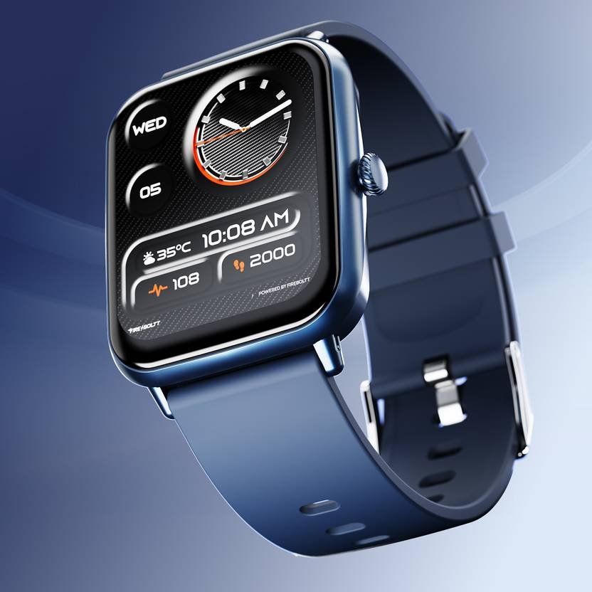 Fire-Boltt Ninja Calling Pro Plus 46.5mm (1.83) Display Bluetooth Calling, AI Voice Smartwatch (Blue Strap, Free Size)