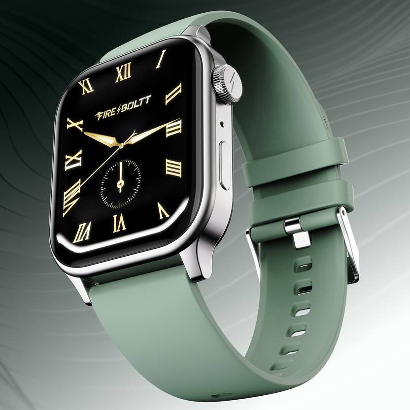 Fire-Boltt Rise Bluetooth Calling 47mm (1.85), Metal Bod & Rotating Crown, 123 Sports Smartwatch (Ice Grey Strap, Free Size)