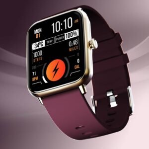 Fire-Boltt Ninja Calling Pro Plus 46.5mm (1.83) Display Bluetooth, AI Voice Smartwatch (Wine New Strap, Free Size)
