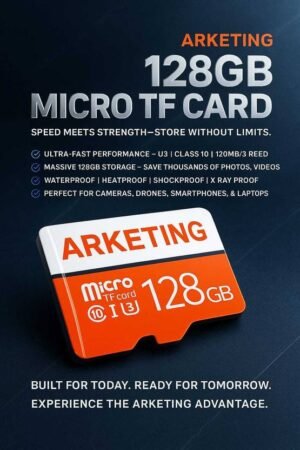 ARKETING P/1 O/1 128 GB MiniSD Card Class 10 120 MB/s Memory Card Compatible with Mobile, Tablet, Camera, Computer