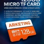 ARKETING P/6 O/6 128 GB MiniSD Card Class 10 120 MB/s Memory Card Compatible with Mobile, Tablet, Camera, Computer