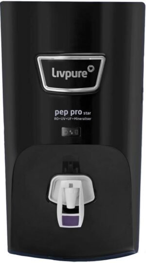 LIVPURE LIV-PEP-PRO-STAR-BLACK 7 L RO + UV + UF + Minerals Water Purifier (Black)