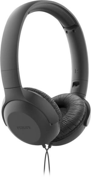 PHILIPS Wired Foldable Headphone with Audio Jack & Mic, 32mm Drivers, Echo Cancellation Wired (Black, On the Ear)