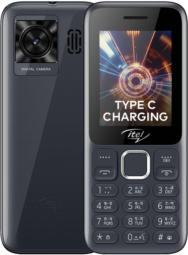 itel Power 450 | 2.4 inch Big Display | 2500 mAh Battery | Type C Charging (Dark Grey)