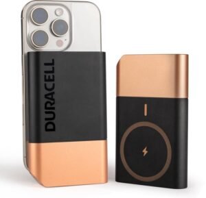 DURACELL 10000 mAh 22.5 W Wireless With MagSafe Compact Pocket Size Power Bank (Black, Copper, Lithium-ion, Fast Charging for Mobile)