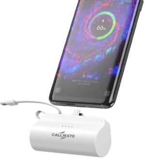 Callmate 5000 mAh 15 W Power Bank (White, Lithium-ion, Fast Charging for Mobile)
