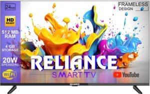 Reliance Jumbo 60 cm (24 inch) HD Ready LED Smart Android TV 2025 Edition with A+ & Full HD Support Display, Frameless Design and 20 Watts Sound (RO24MP3972HD)