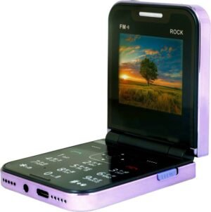 Snexan Rock Z Flip Dual Sim Keypad Mobile with2.4Display Flip Fold Call & SMS Indicator (Blue)