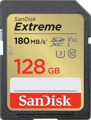 SanDisk SDSDXVA-128G-GNCIN Extreme 128 GB SDHC Class 10 180 MB/s Memory Card Compatible with Camera