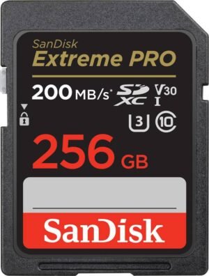 SanDisk SDSDXXD-256G-GN4IN Extreme Pro 256 GB SDHC Class 10 200 MB/s Memory Card Compatible with Camera