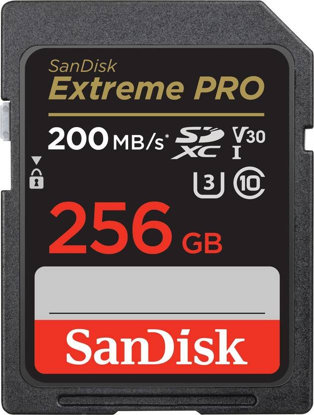SanDisk SDSDXXD-256G-GN4IN Extreme Pro 256 GB SDHC Class 10 200 MB/s Memory Card Compatible with Camera