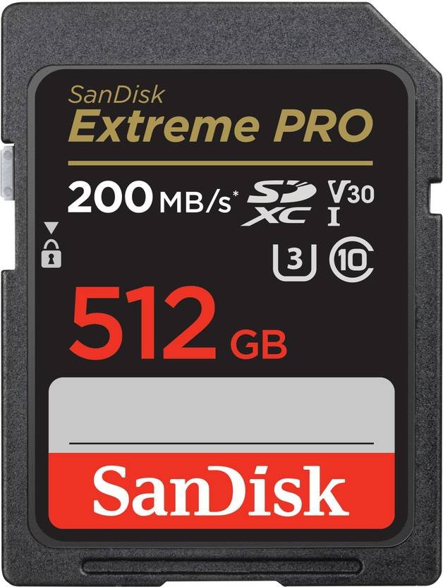 SanDisk SDSDXXD-512G-GN4IN Extreme Pro 512 GB SDHC Class 10 200 MB/s Memory Card Compatible with Camera