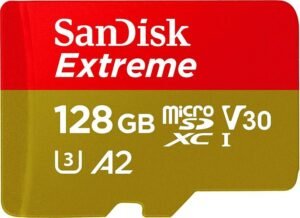 SanDisk SDSQXAA-128G-GN6MN Extreme A2 128 GB MicroSDXC Class 10 190 MB/s Memory Card Compatible with Camera, Mobile