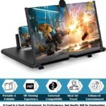 TGS Screen Magnifer (8Inch)-3D HD Mobile Phone Projector Screen (Black)