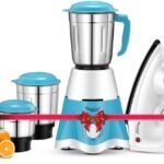 Skystar Supreme Elegant Mixer Grinder & Spectra 1000 W Dry Iron Super Combo 750 W Mixer Grinder (Supreme Elegant & Spectra 1000 W Dry Iron Super Combo | 3 Jars | White Blue)