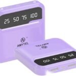AMYTEL 10000 mAh 18 W Mini Pocket Size Power Bank (Purple, Lithium-ion, Fast Charging, Quick Charge 2.0 for Earbuds, Mobile, Smartwatch, Smartband, Speaker, Tablet, Trimmer)