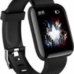 cosvo ID116 Smart Band Fitness Tracker Watch (Black Strap, Size : FREE)