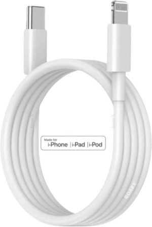 RoarX Lightning Cable 6 A 1 m USB - C to Lightning Cable MFi Certified, Fast Charging Cable (Compatible with for iphone 14/14 Pro/Max/13/12/11 Pro Max/XS MAX/XR/XS/X/8/Plus & iPad, White, One Cable)