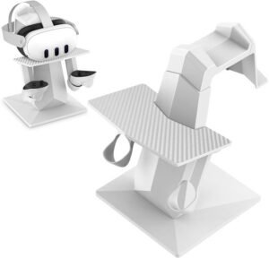 Zorbes VR Display Stand for Meta Quest 3, VR Glasses Storage Stand Non-Slip Desktop (White)