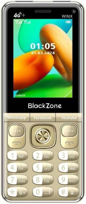 BlackZone WINX 4G+ Volte with 2.8 Inch keypad ,Touch Screen & Support all Android Features (Gold)