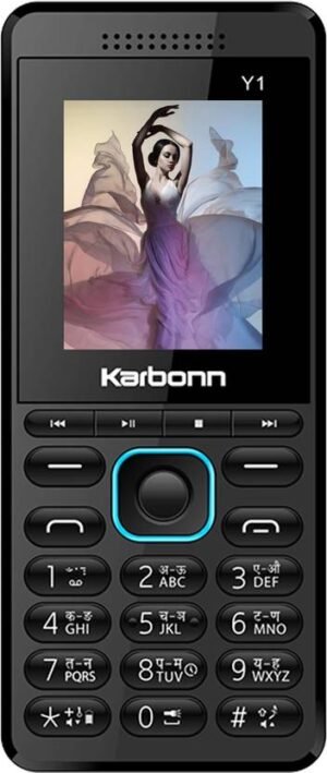 KARBONN Y1 Dual Sim Keypad Phone|800 mAh Battery|0.3MP Rear Camera|Expandable Upto 32 GB (Black & Blue)