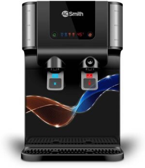 AO Smith Z9 Pro (Black) 10 L RO + SCMT Water Purifier | Hot + Normal Water| Baby-Safe Water with 8 Stage Purification| One Touch Dispensing| Wall Mount + Table Top Placement| Suitable for all - Borewell, Tanker, Municipality Water (Black)
