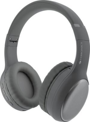ZEBRONICS Thunder Max (ZEB-WHP 7), 120H Playtime, 3 EQ Modes, ENC,BT v5.4, Metallic Finish Bluetooth (Grey, On the Ear)
