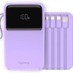 Lifelong 10000 mAh 22.5 W Wireless Compact Pocket Size Power Bank (Purple, Lithium Polymer, Fast Charging for Mobile, Earbuds, Smartwatch, Speaker, Tablet)