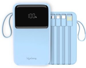 Lifelong 10000 mAh 22.5 W Compact Pocket Size Power Bank (Blue, Lithium Polymer, Fast Charging for Mobile, Earbuds, Smartwatch, Speaker, Tablet)